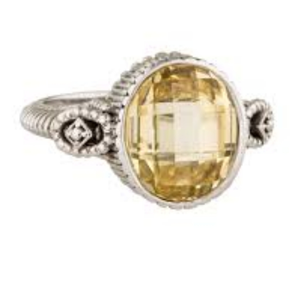Judith Ripka Yellow Canary Crystal Cocktail Ring